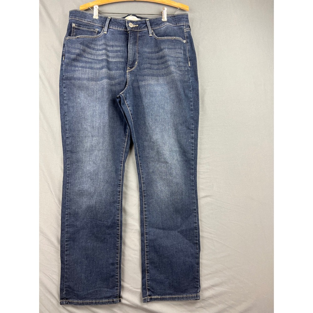 Signature Levi Strauss Jeans Womens 16S Totally Shaping Straight Dark Wash Good